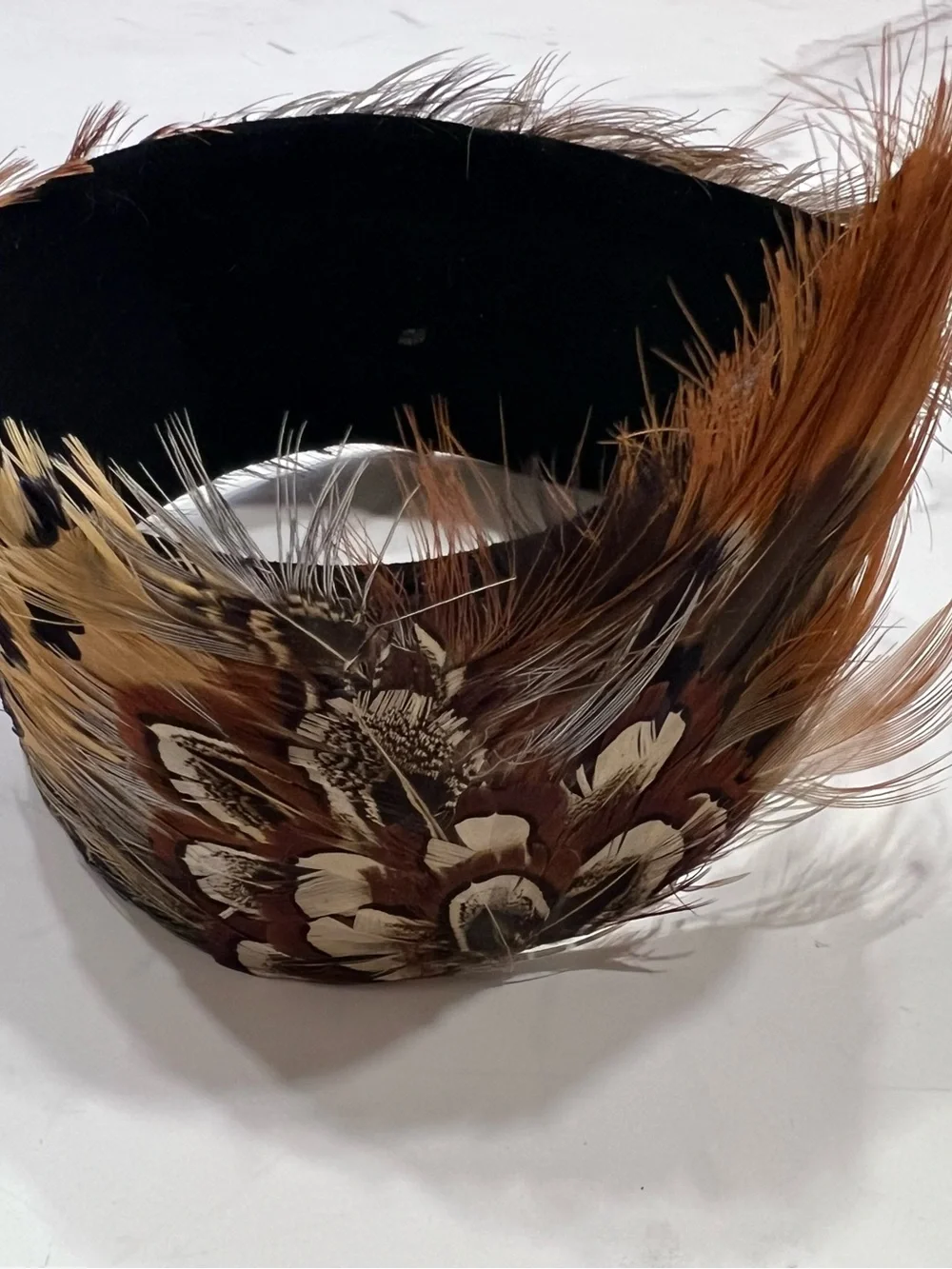 Vintage 40s/50s Pheasant Feather Headband Half Hat Fascinator Pin Up Whimsy